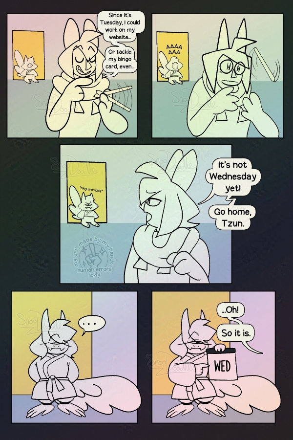 comic of Tzun breaking the 4th wall to demand a Wag Wed art from the artist